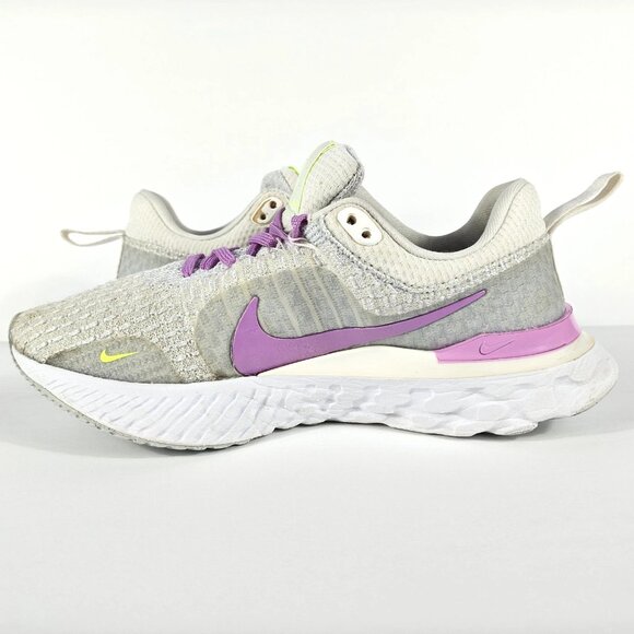Nike React Infinity Run Flyknit 3 Womens 6.5 White Pink Running Shoes DZ3016-100 - Picture 10 of 16